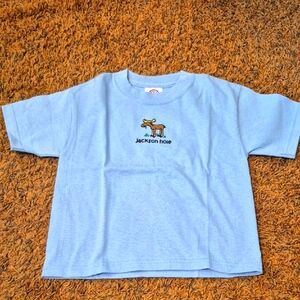 Brand New Embroidered Jackson Hole Kids Blue T-Shirt Size 4T